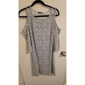 Sheilay Cold Shoulder Dress Womens XXL NWT Black White Party Shower Wedding